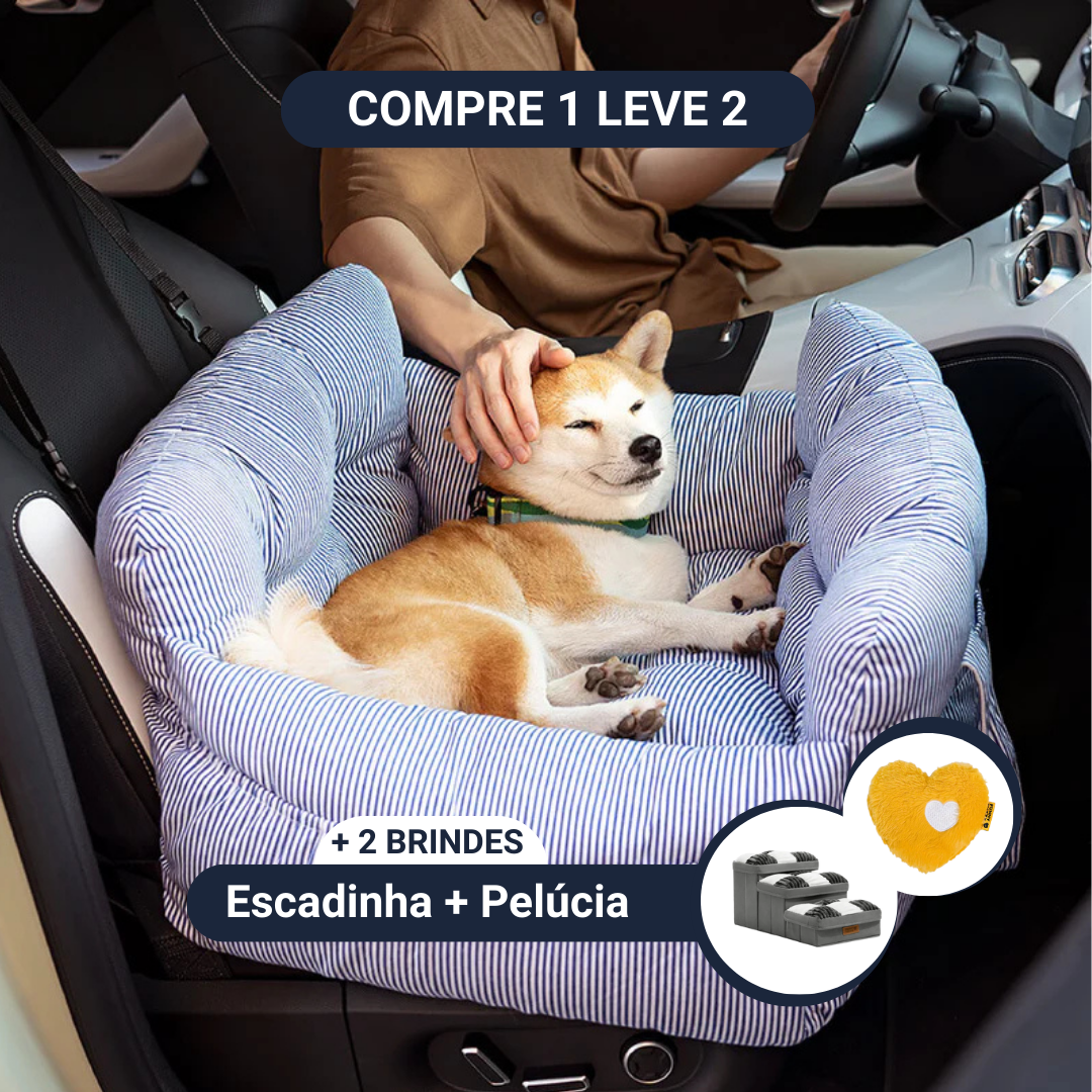 [COMPRE 1 LEVE 2] Cama Assento Portátil para Pets [BRINDES] Escadinha Pet + Pelúcia