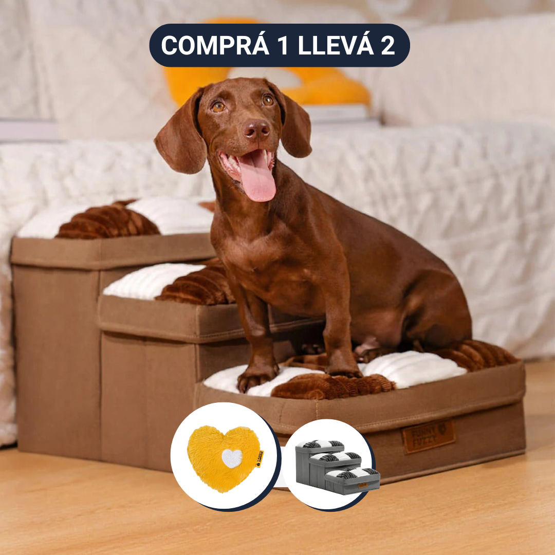 [COMPRÁ 1 LLEVÁ 2] Escalera Artesanal para Mascotas con Espacio Interno + 2 Regalos Increíbles